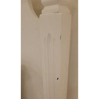 White Wood Twin-Sized Bed w/ Floral Accents by Pottery Barn - colletteconsignment.com