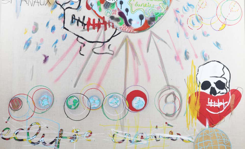 'Eclipse Craniere' Painting on Linen by Fabrice Dupre