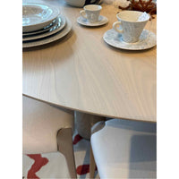 5-ft Round Whitewash Ash Wood Dining Table