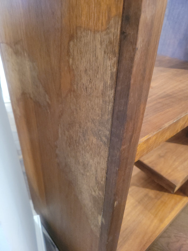 Alternating Shelves Walnut Bookcase - AS IS