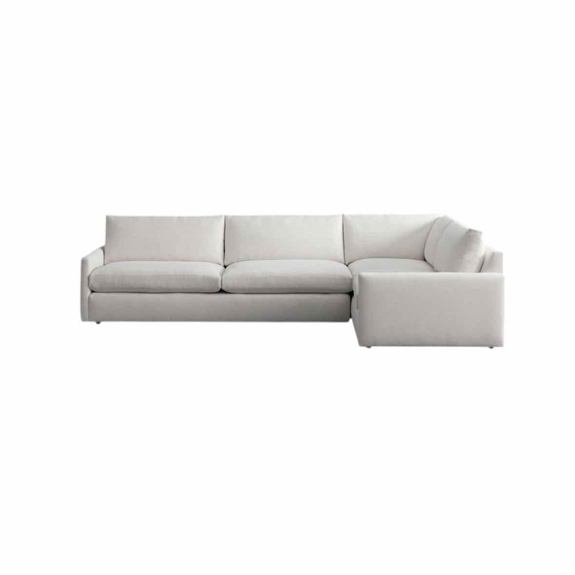 'Kipton' 2-Piece Beige Chenille L Sectional by Arhaus - colletteconsignment.com