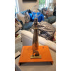 PAIR of Illuminations Orange Painted Steel & Bronze Table Lamps by Oscar Molina