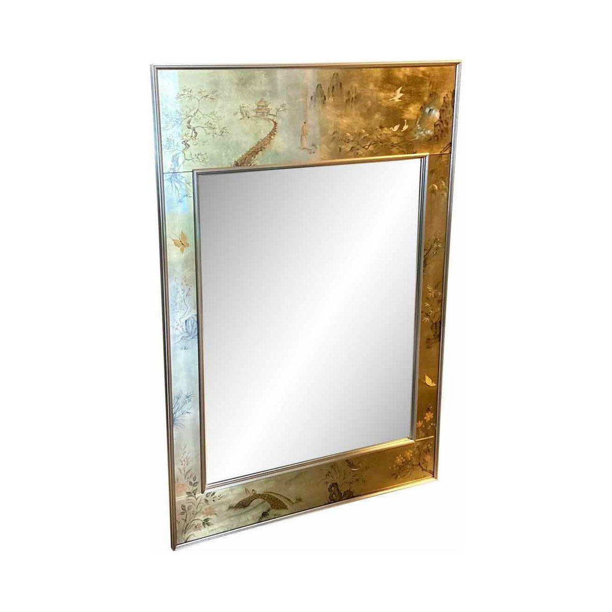 La Barge Chinoiserie Verre Eglomise Mirror