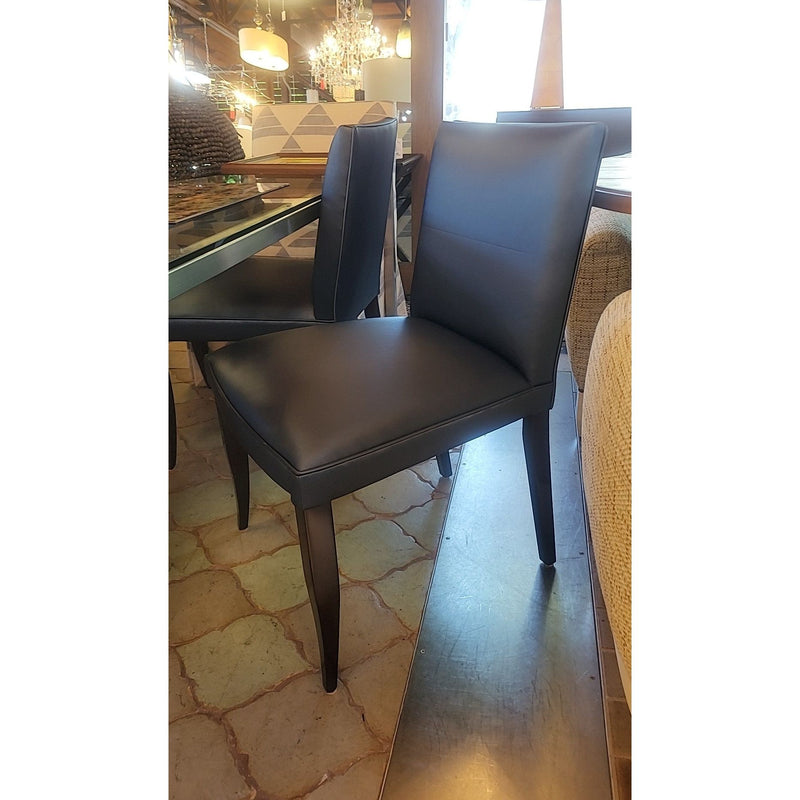 Set of 4 Dakota Jackson Navy Blue Leather Dining Chairs 22"L x 22"W x 35"H