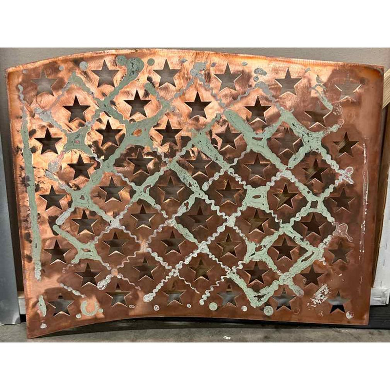 Stainless Steel Flag w/ Copper Star Wall Decor