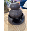 Japanese 'Kama' Tea Ceremony Cast Iron Set, Pot w/Lid, Bowl and Stand, 10" Dia x