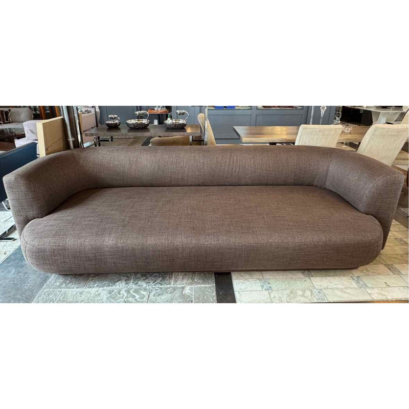 Custom 9.5-ft Sofa in Brown Linen