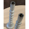 Pair of Gray-Speckled White Glass Candlesticks