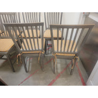 SET of 8 Gray Wood Village Grigio Dining Chairs (AS IS) - colletteconsignment.com