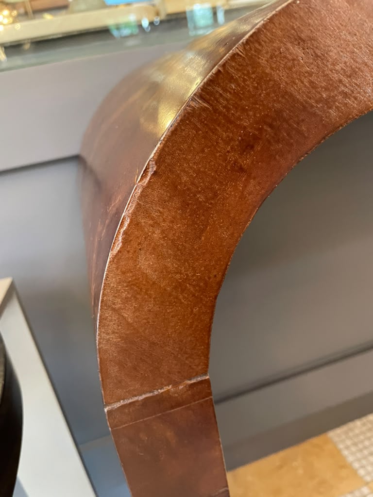Walnut  Burlwood Waterfall Console Table (AS IS)