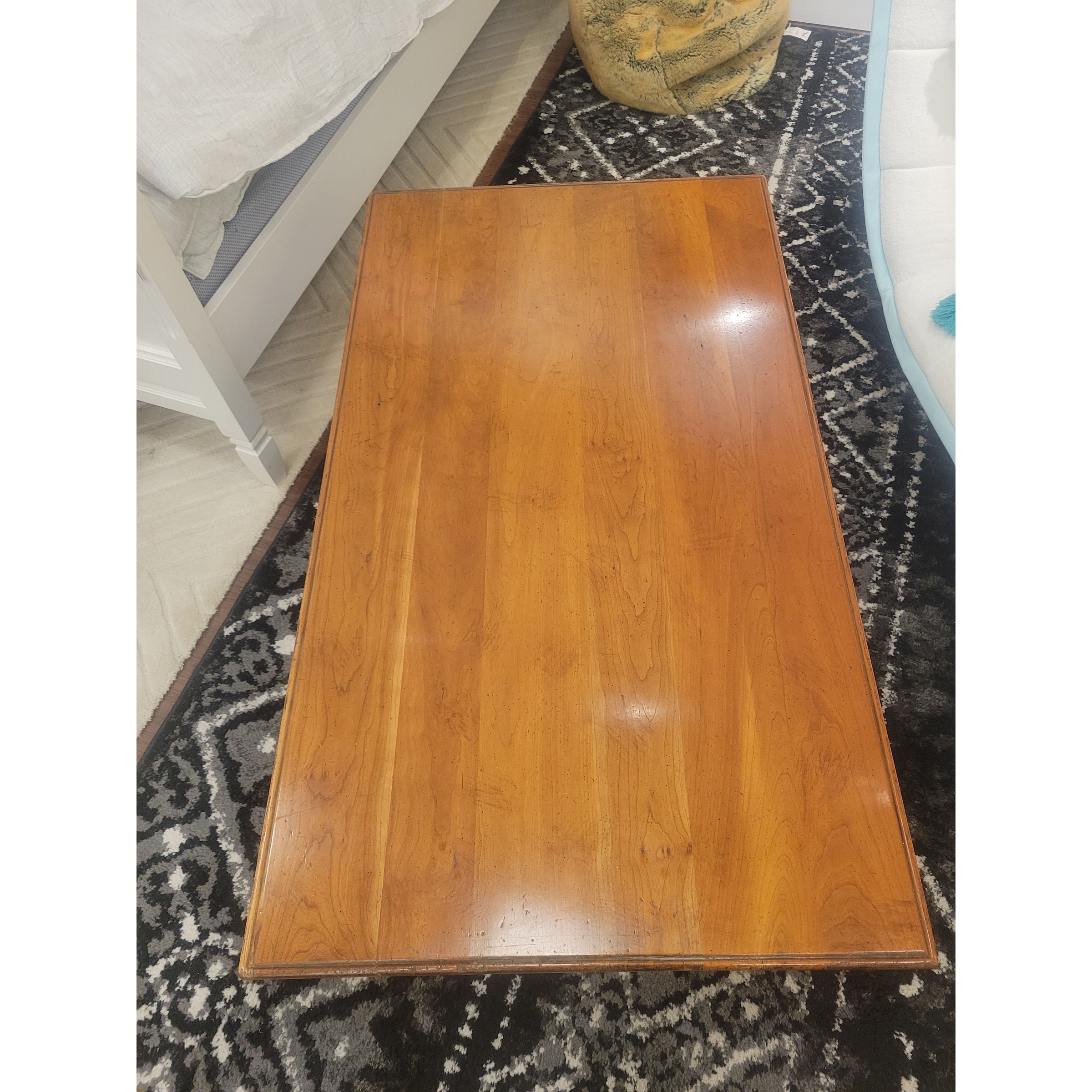 Vintage 4-ft Hardwood Coffee Table by C. Wright Table Co. - colletteconsignment.com