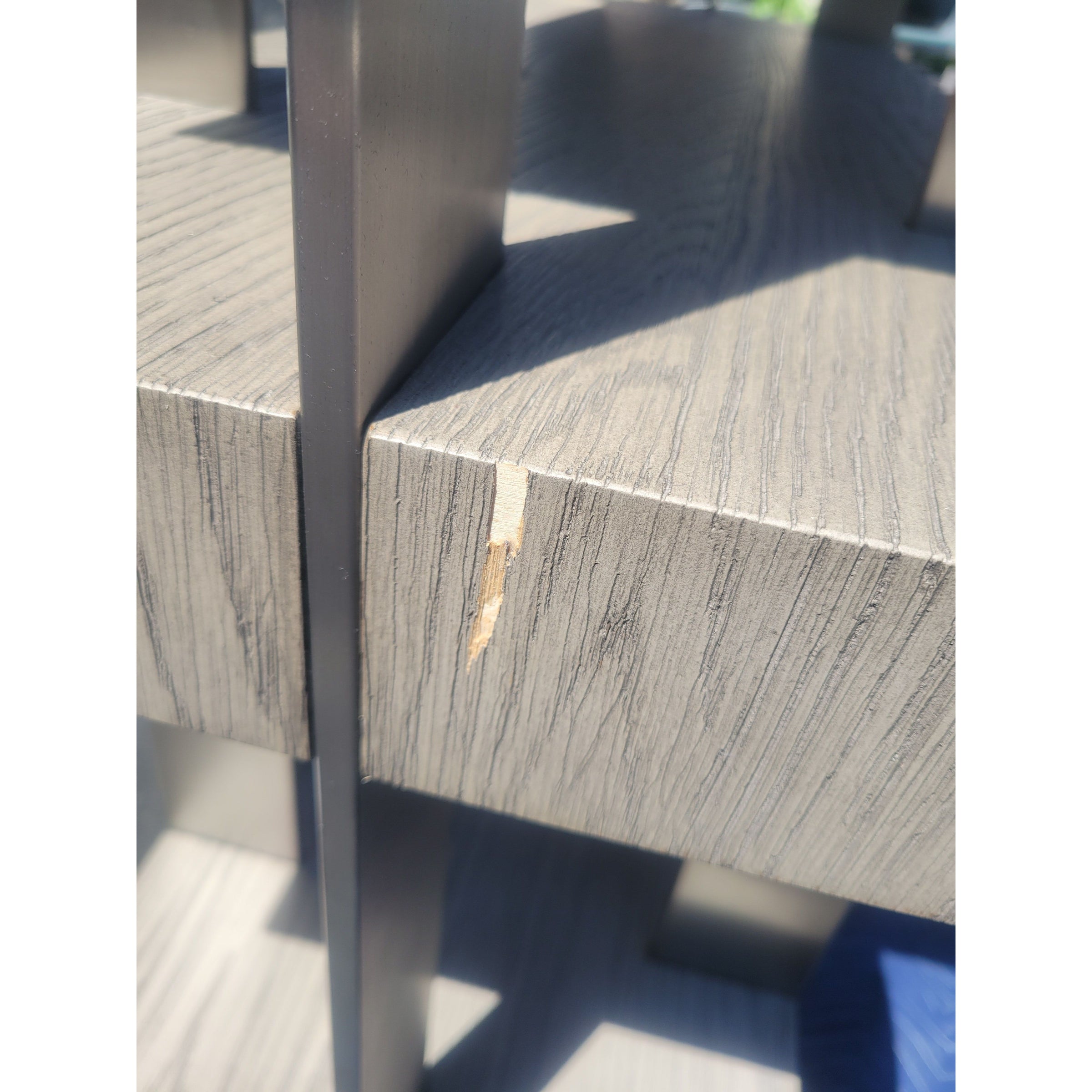 'Verrazano' Gray Oak & Brushed Pewter Bookshelf by RH - AS IS