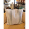 PAIR of Custom Navy Stripes on Blue Sunbrella Square Pillows