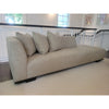 Custom Beige Weave Chaise Lounge on Dark Wood Legs w/ 3 Pillows - AS IS