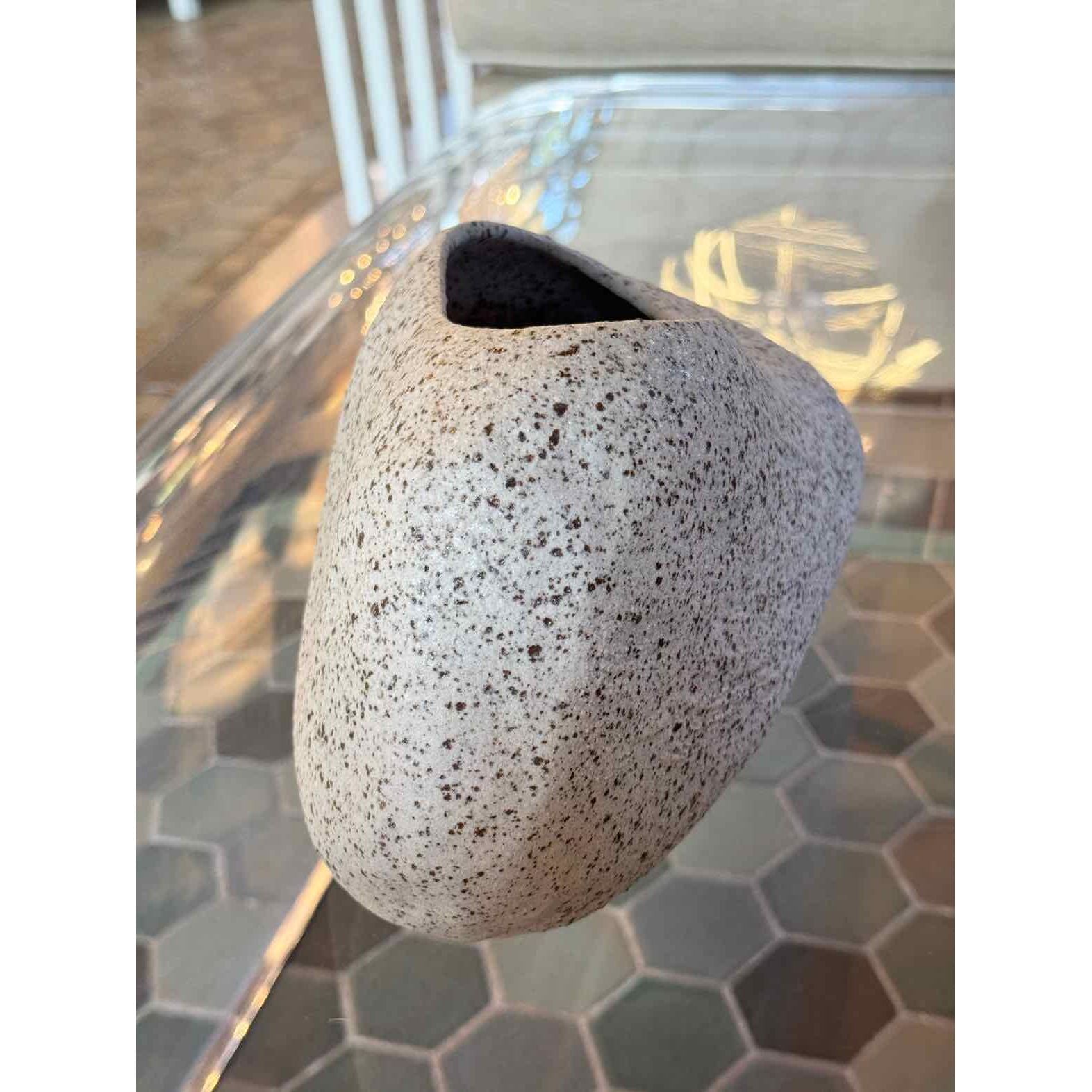 Ikebana Gray Rock Sculptural Vase