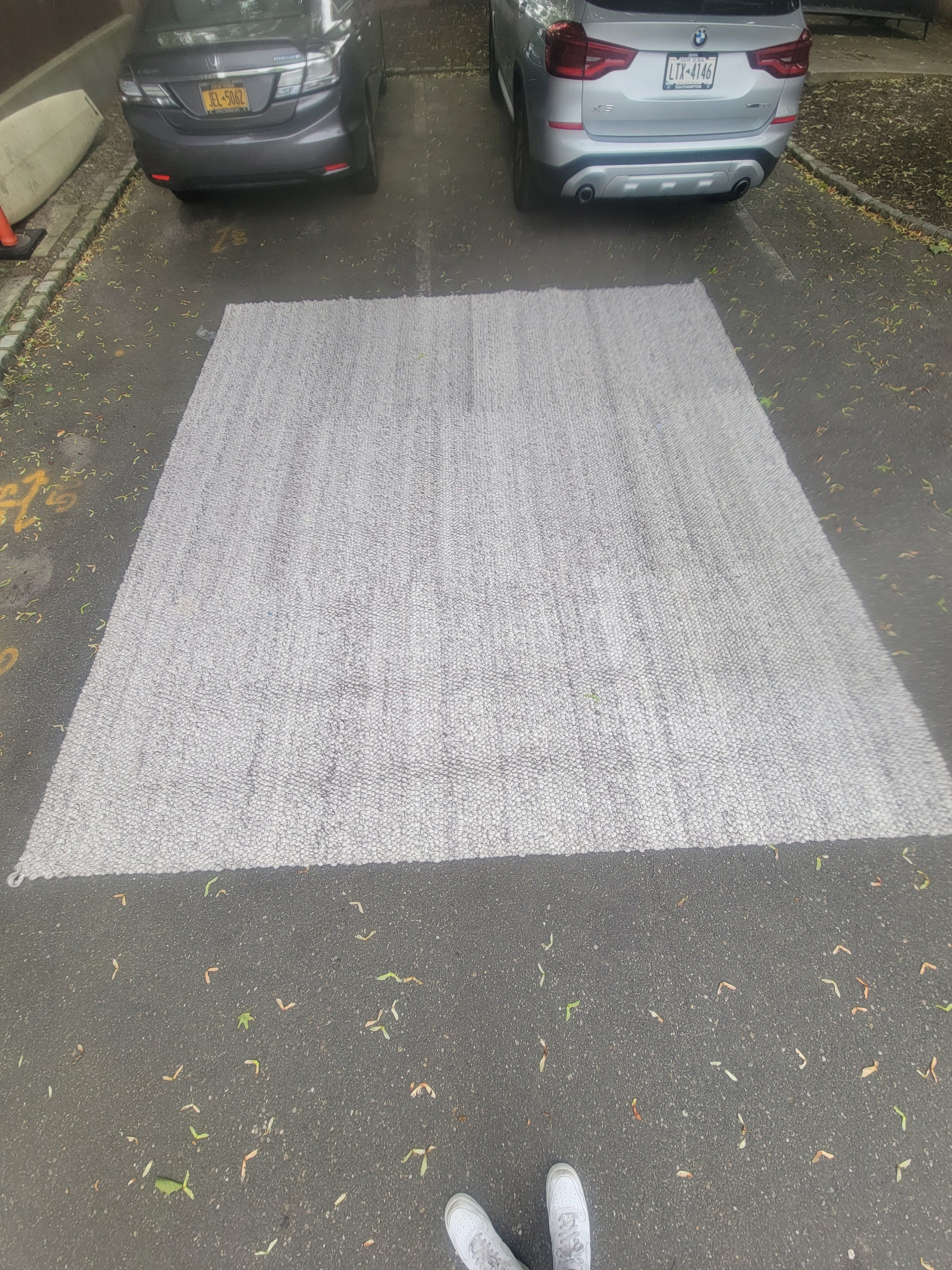 11' x 12' Gray Wool Pebble Rug