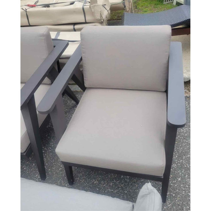 SET of Diamond Dust Metal Outdoor Loveseat & Chair by Walters Outdoor