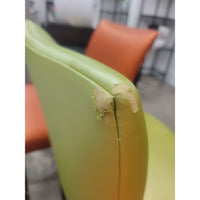 SET of 3 Green Vinyl Side Chairs - AS IS
