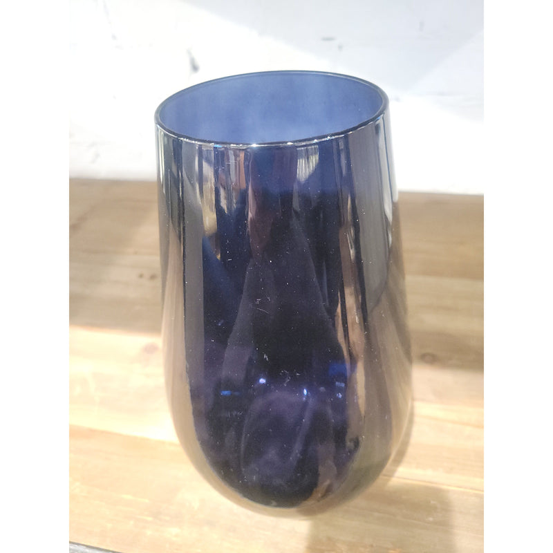 Tall Indigo Glass Vase