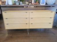Custom 6-Drawer Blonde Wood Dressers w/ Metal Pulls (AS IS)