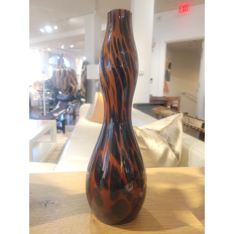 Tall Tiger Stripe Bud Vase