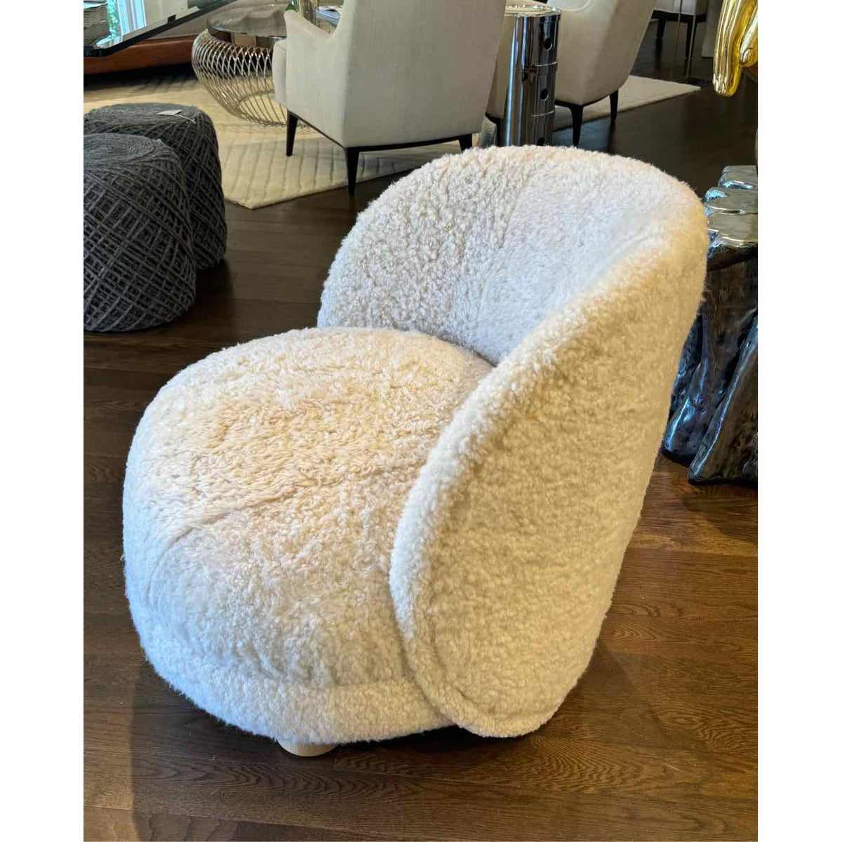 Custom Shearling Shea Club Chair 31"Wx26"Dx29"H