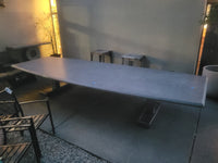 14.5' Concrete Slab Dining Table w/ Metal Base (AS IS)