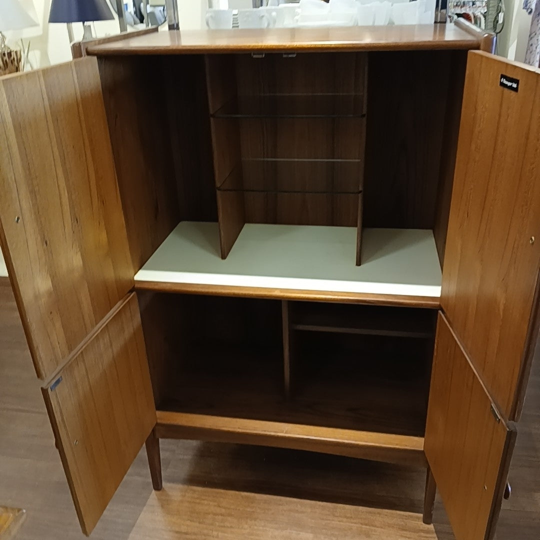Mid-Century Tall Teak Bar Cabinet by A. Younger Ltd.