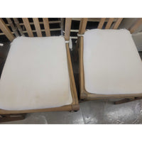 SET of 4 Pine Slatback Dining Chairs w/ Seat Cushions by RH - AS IS