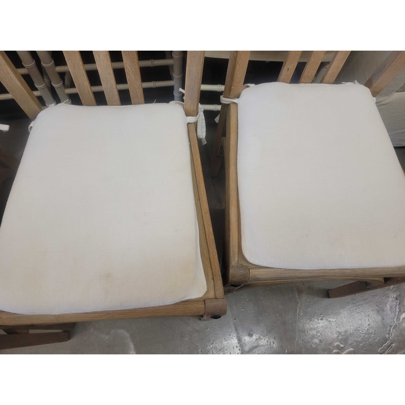 SET of 4 Pine Slatback Dining Chairs w/ Seat Cushions by RH - AS IS