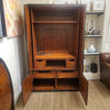 4-Door Burlwood Armoire w/ Dark Walnut Feet & Brass Handles - AS IS