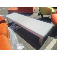 Light Gray Velvet Bench w/ Brushed Metal Legs
