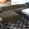 Custom Chaise Sectional Sofa in Mohair Moss 120"Wx67"Dx28"H