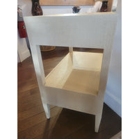 'Conrad' Beige Raffia Double Nightstand Attrib. to Made Goods - AS IS