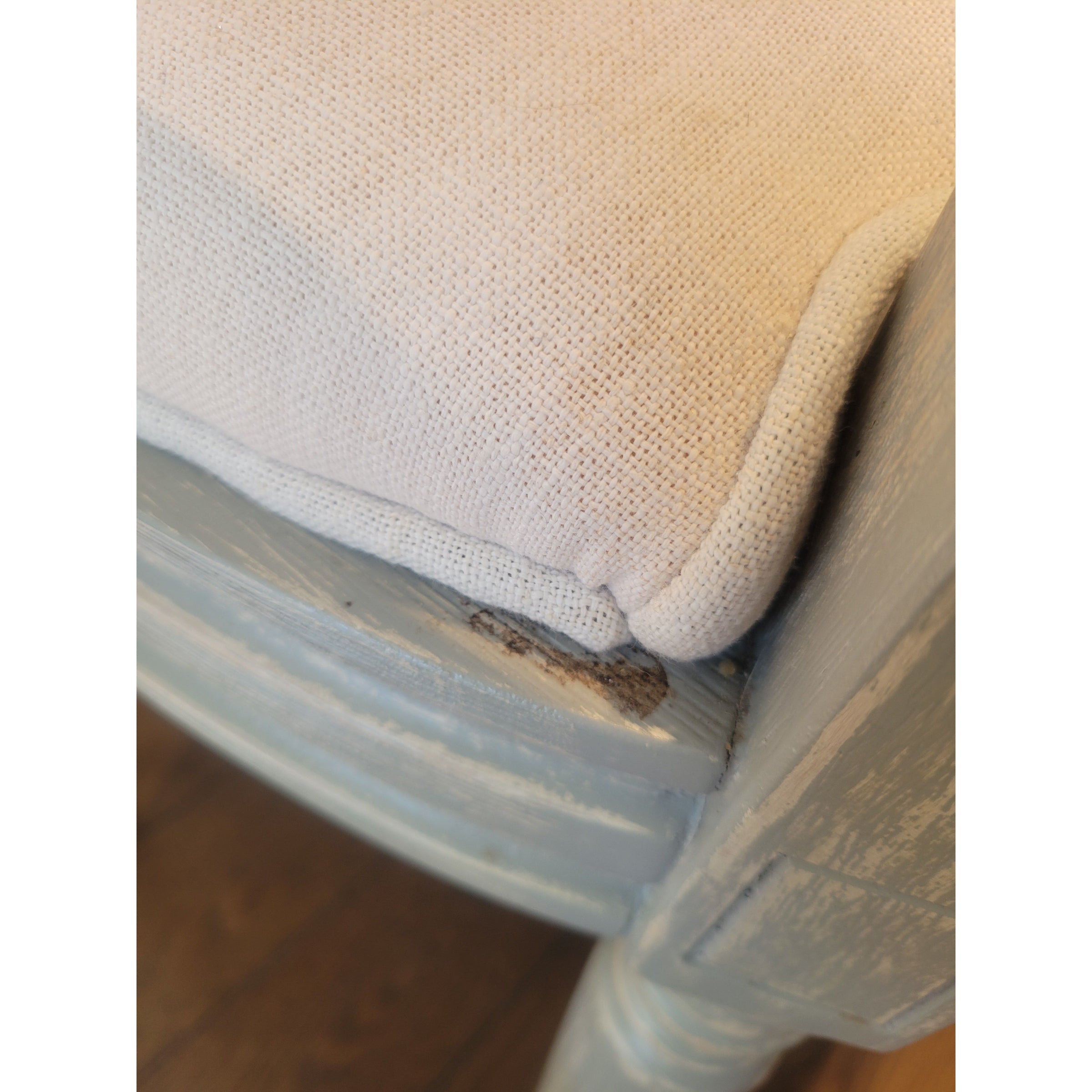 SET of 10 French Linen & Wood Round-Back Dining Chairs by Safavieh (AS IS) - colletteconsignment.com