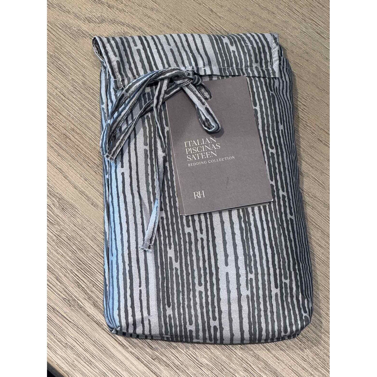 Italian Piscinas Sateen Grande King Sham in Gray by RH - colletteconsignment.com