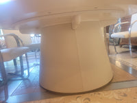 Leather Flare Dining Table w/ Crystal Glass Lazy Susan by Giorgetti (AS IS)