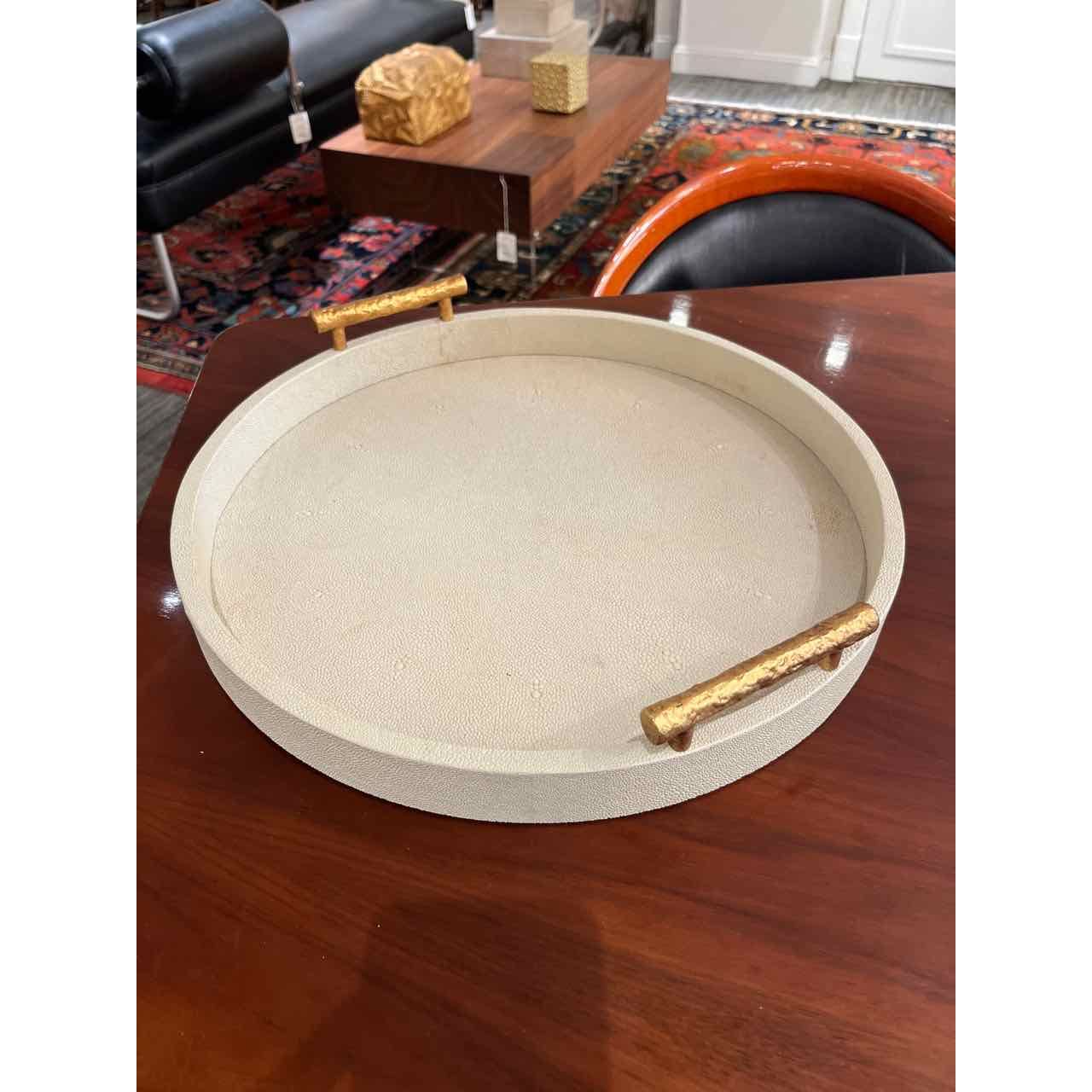 Shagreen Tray w/Brass Handles