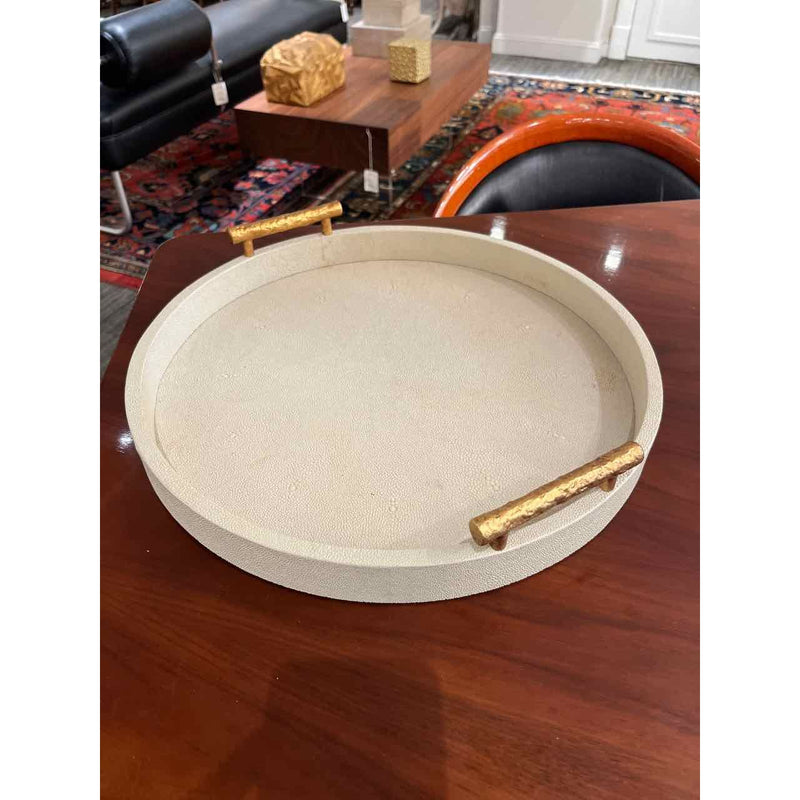 Shagreen Tray w/Brass Handles