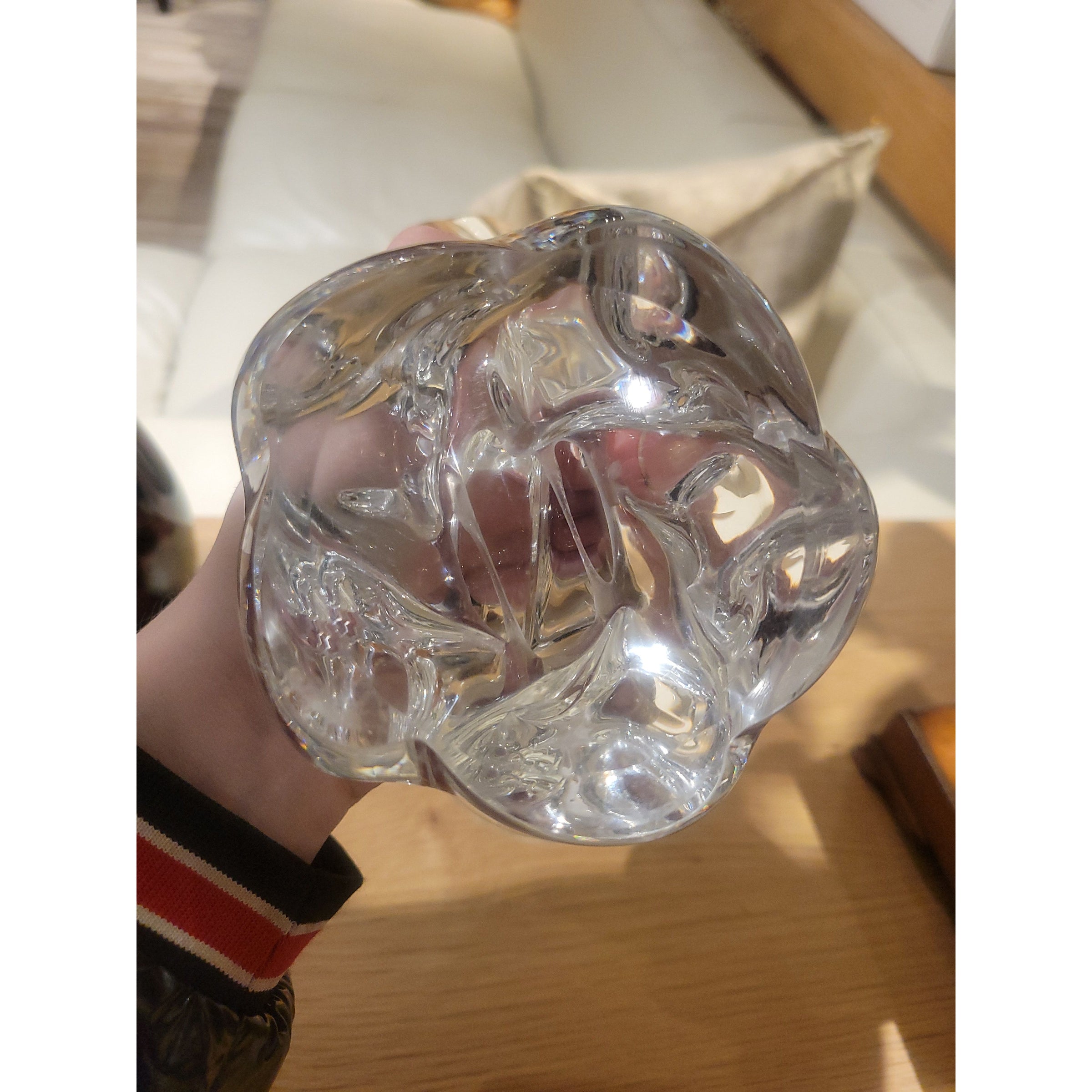 DAUM France Crystal 2-Arm Candle Holder