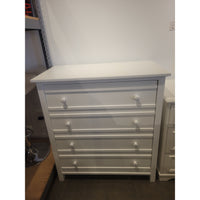 White Wood Tall 5-Drawer Dresser by PB - AS IS