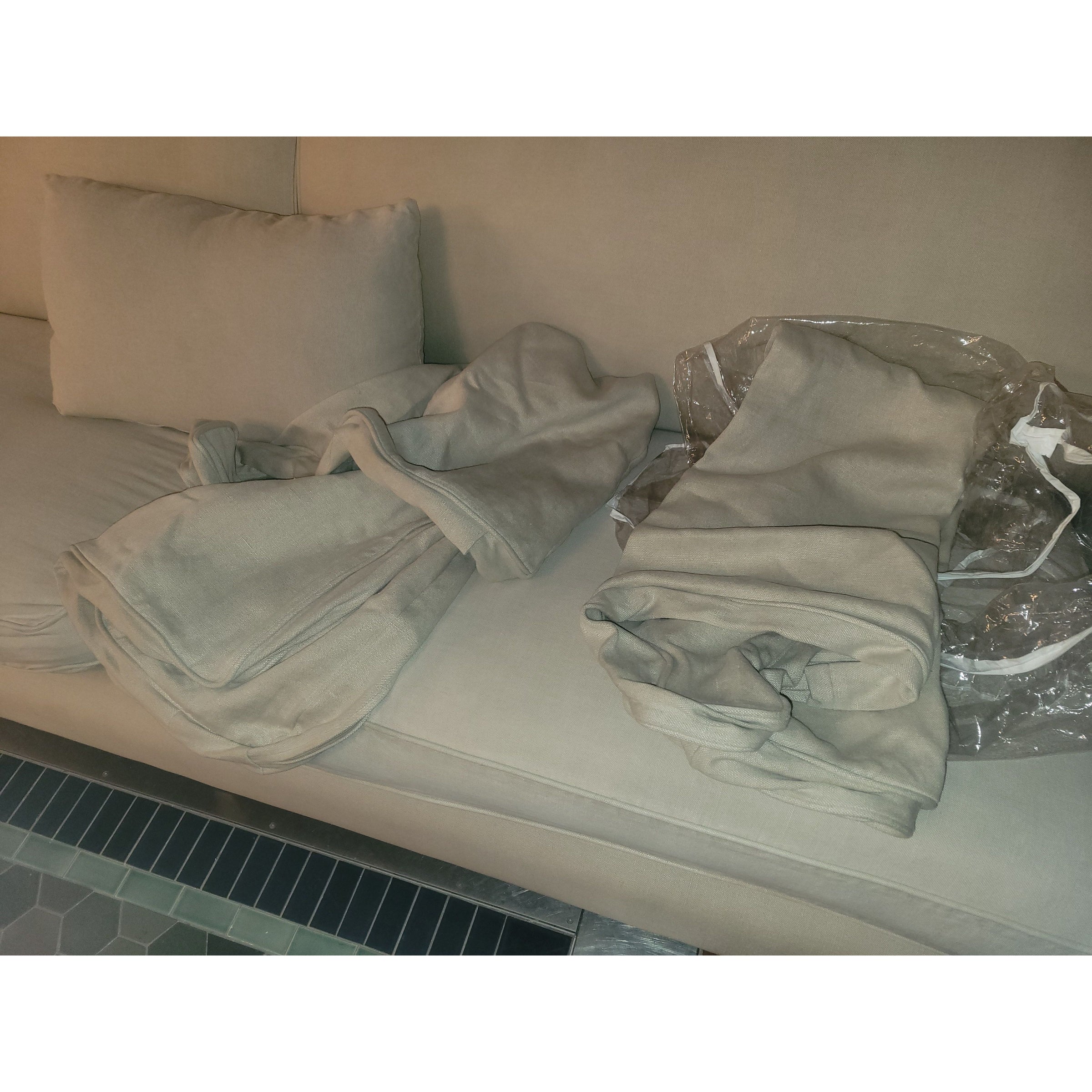 9-ft Standard Arm Upholstered Sofa w/ Dark Wood Nailhead Legs by George Smith