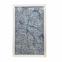 Jared Fitzgerald Framed Chinese Porcelain Panel - Blue Script Motif