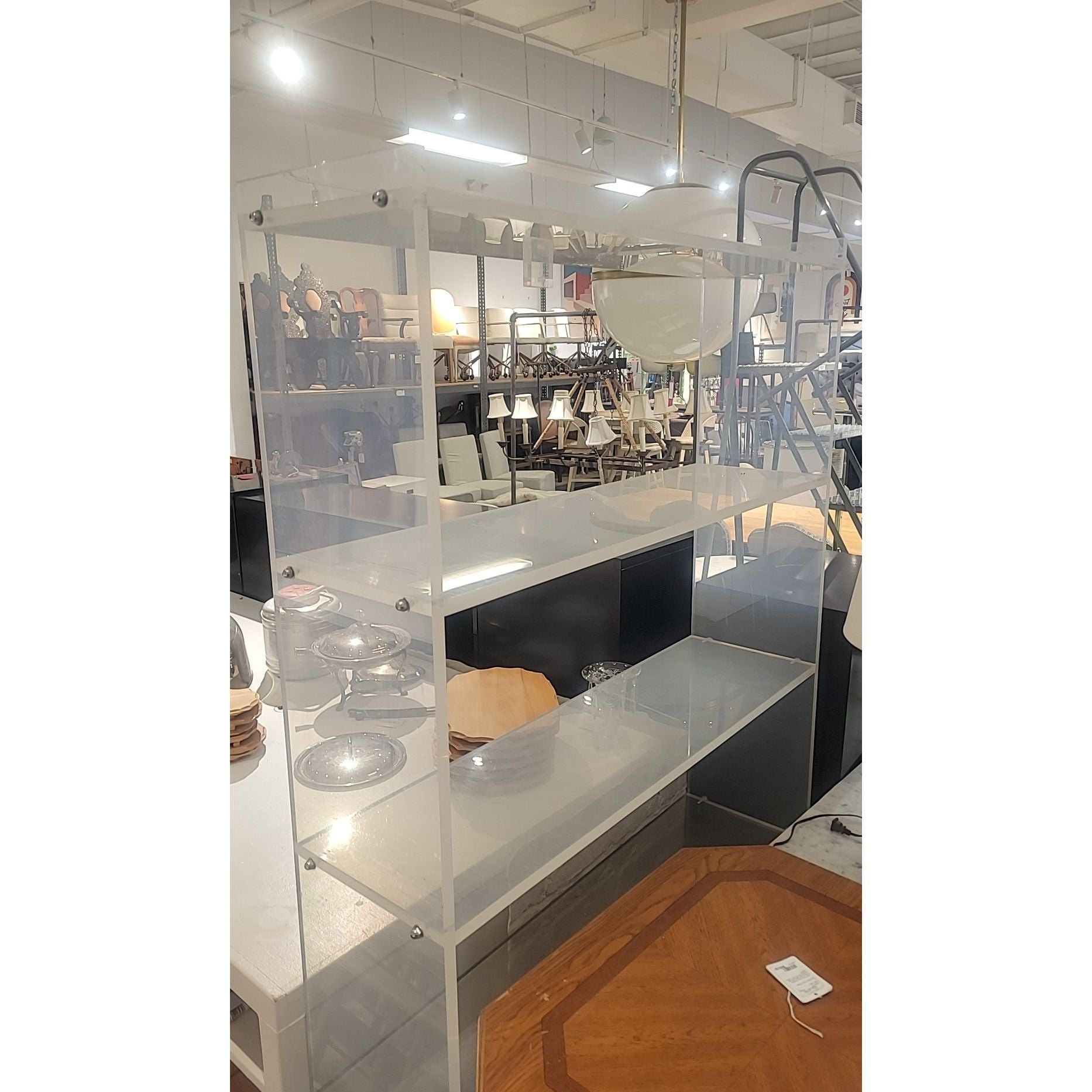 Cloudy Lucite Bookshelf (AS IS) - colletteconsignment.com