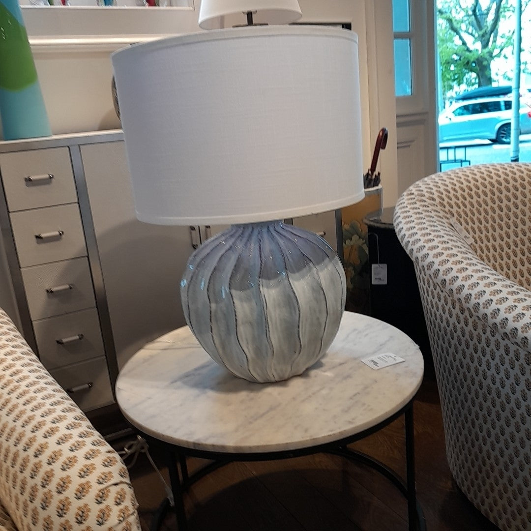 Large White Ceramic Lamp w/ Artisan Glaze