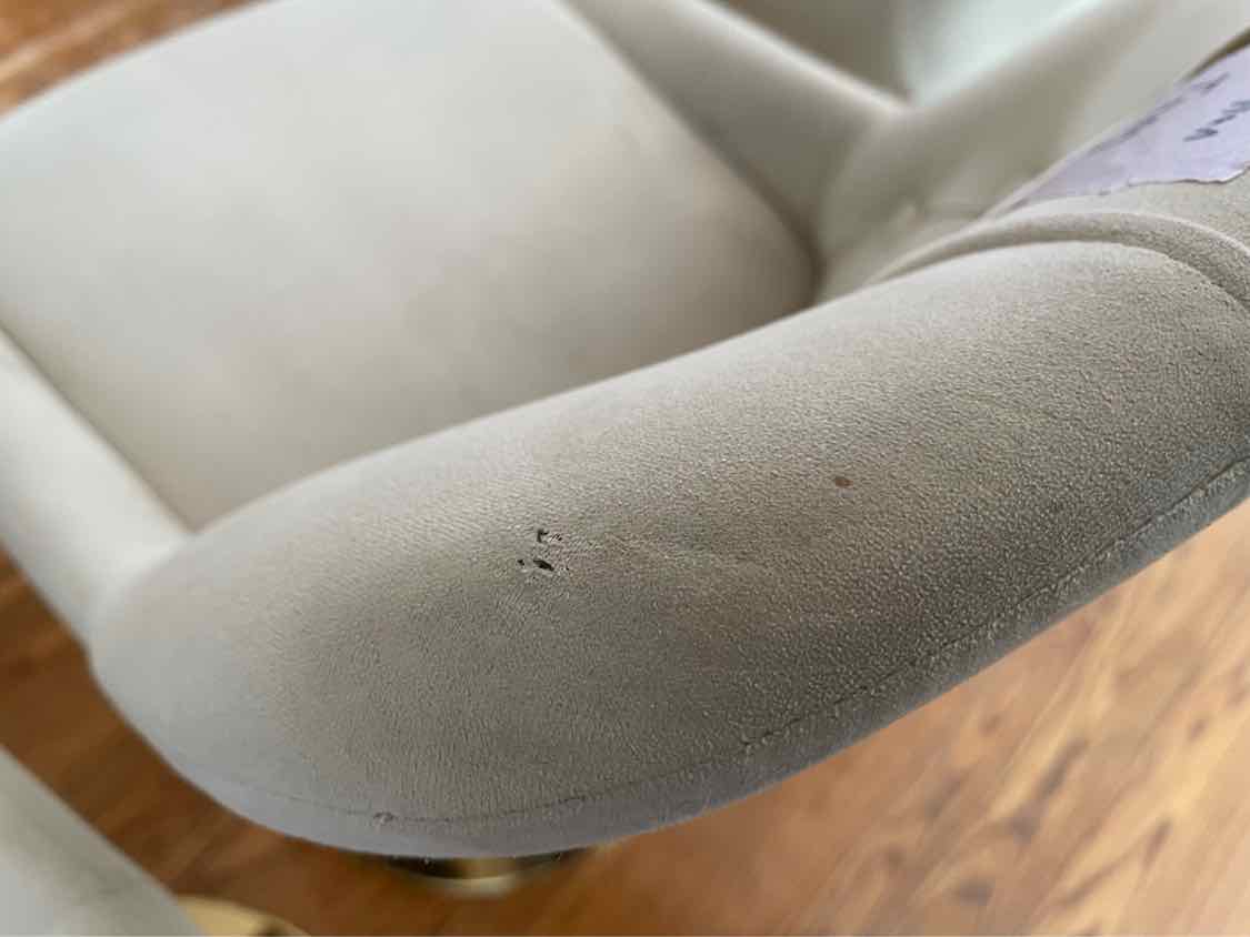 SET of 4 Velvet & Gold Metal Bar Stools by Coolmore (AS IS)