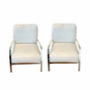 Pair of White Leather Chairs w/ Leather Straps and Chrome Base 29"Wx19"Dx28"H