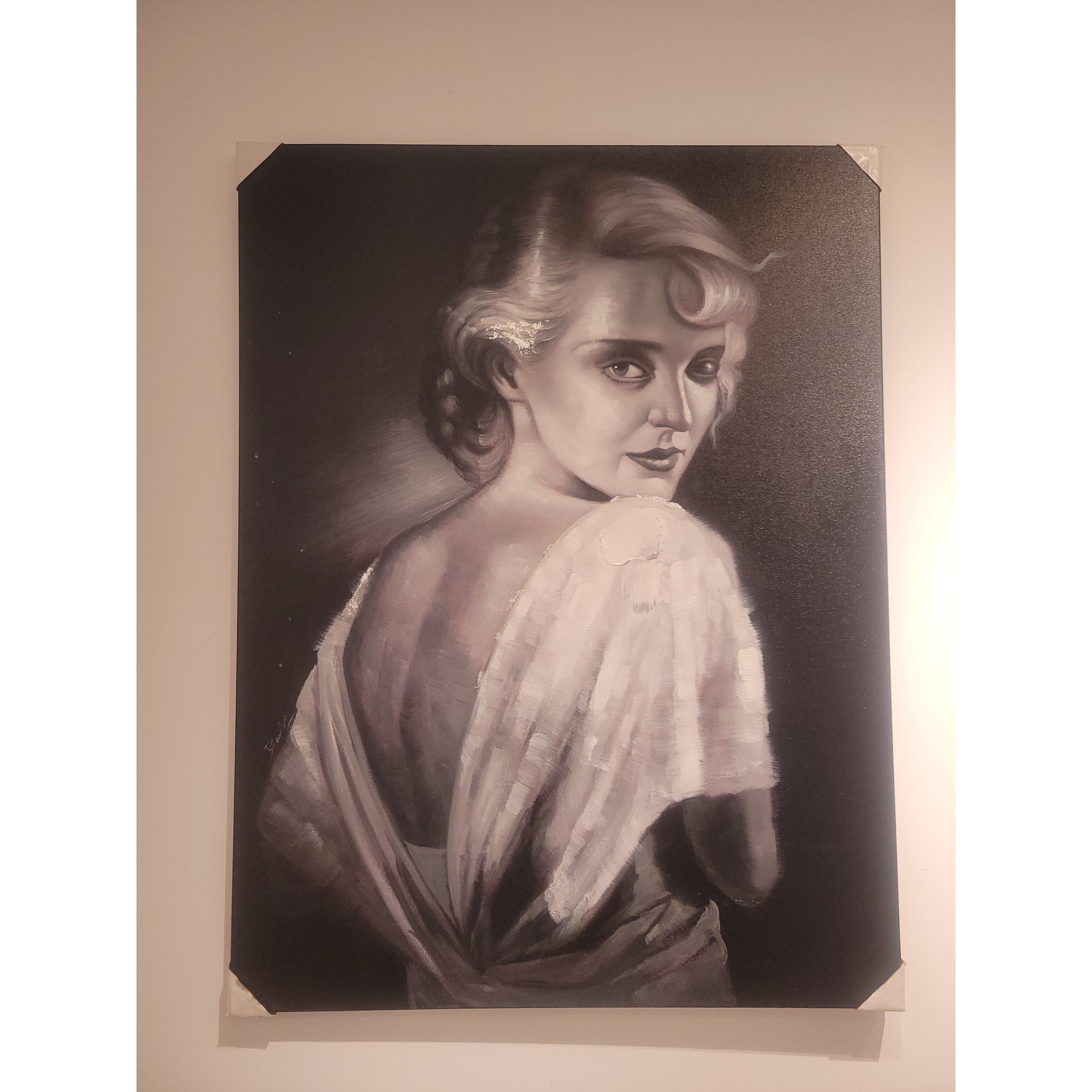 "Woman in Open-Back Dress" Modern Art Print on Canvas