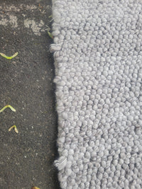 11' x 12' Gray Wool Pebble Rug