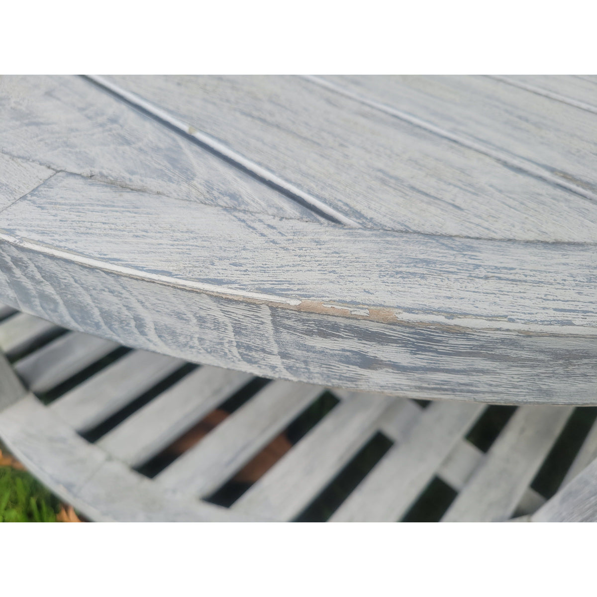 'Arbor' Gray Teak Round Coffee Table w/ Shelf by Janus et Cie